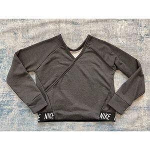 Nike Dark Charcoal Gray Dri Fit Reversible Pullover Sweatshirt Girls XL